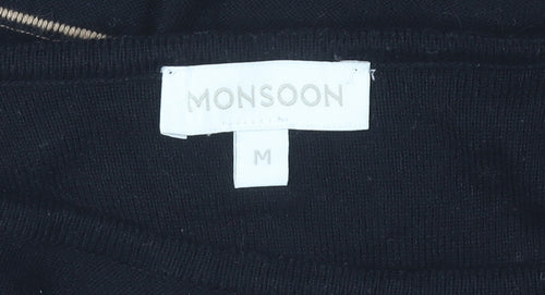 Monsoon Women's Black Striped Shift Dress M