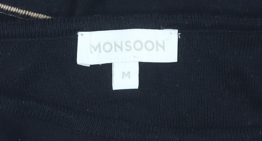 Monsoon Women's Black Striped Shift Dress M