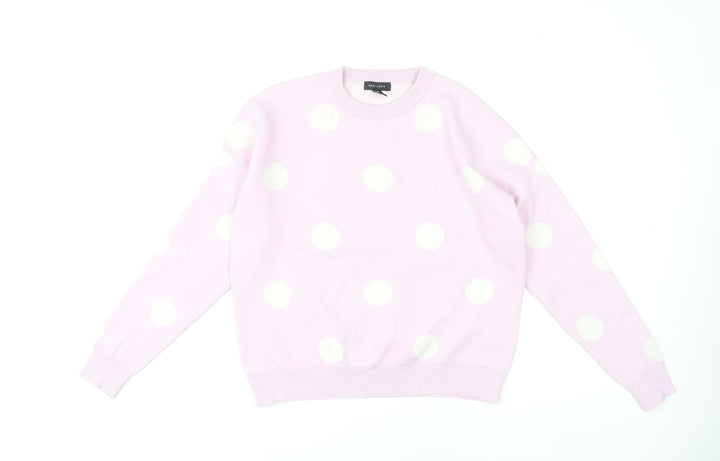 New Look Women's Pink Polka Dot Pullover Jumper S