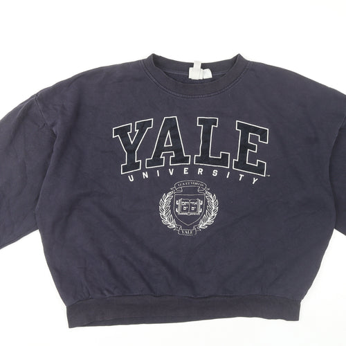 H&M Unisex Blue M Yale Logo Pullover Sweatshirt