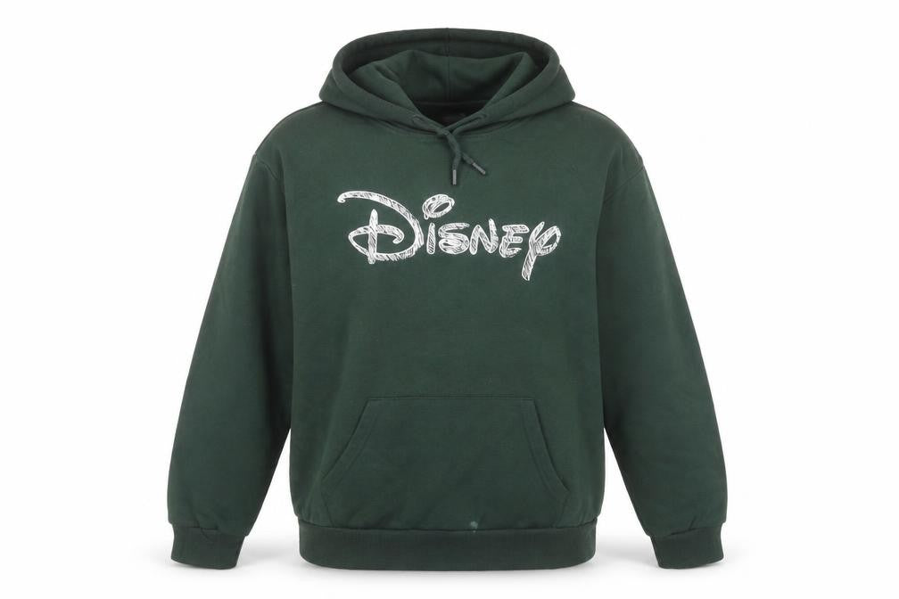 Front view of Disney Women's Green Pullover Hoodie, size S
