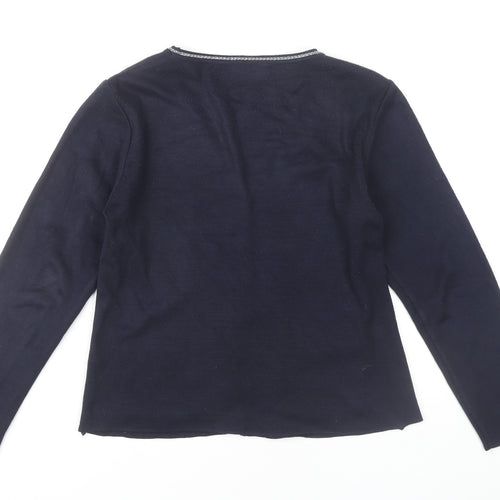 BHS Women's Blue Cardigan Size 12 V-Neck Knit