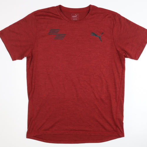 Puma Men's Red T-Shirt L Crew Neck Activewear