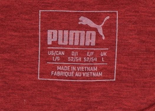 Puma Men's Red T-Shirt L Crew Neck Activewear