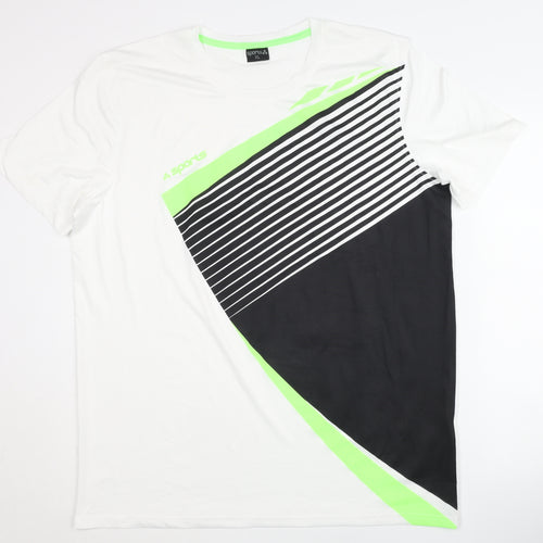 Sports Men's White XL T-Shirt Gym Training