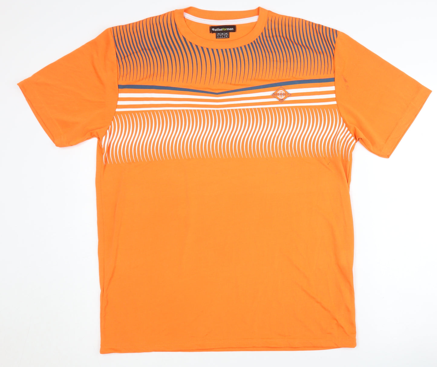 Atlasformen Men's Orange T-Shirt, M, Polyester
