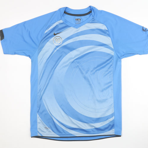 Nike Boys Blue Graphic Football Jersey XL Moisture Wicking