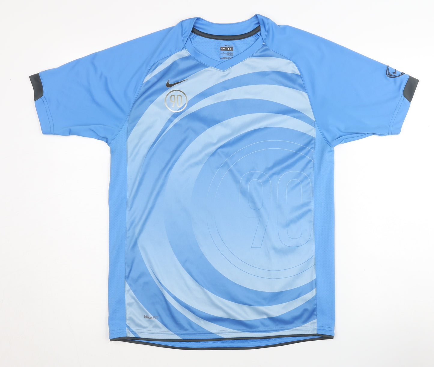 Nike Boys Blue Graphic Football Jersey XL Moisture Wicking