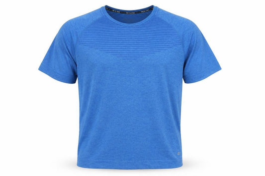 Front view of Active Men's Blue XL T-Shirt - Short Sleeve Crew Neck