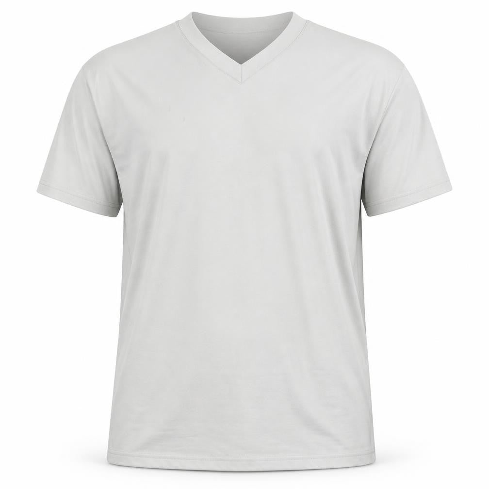 Front view of Theo Wormland Men's Grey Basic T-Shirt, size L