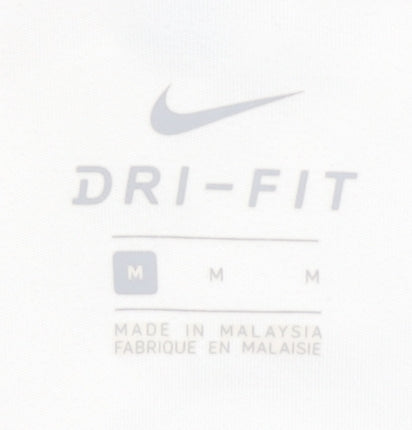 Nike Men's White Dri-FIT T-Shirt, Size M, Activewear