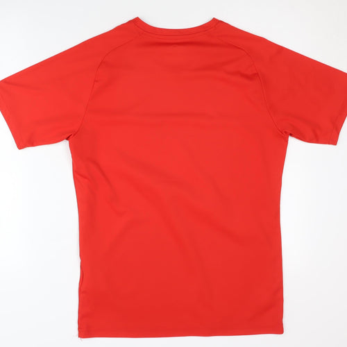 Puma Men's Red T-Shirt, Size S, V-Neck, Gym Wear