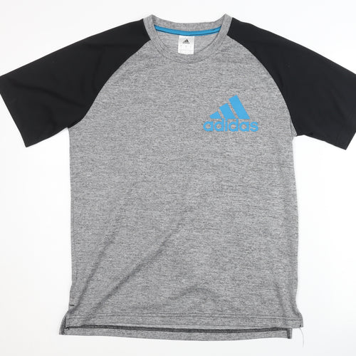 Adidas Men's Grey Sports T-Shirt S Moisture Wicking