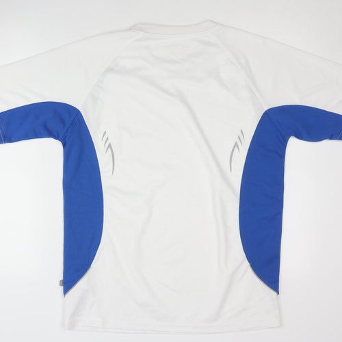 James Nicholson Men's White and Blue T-Shirt, Size L