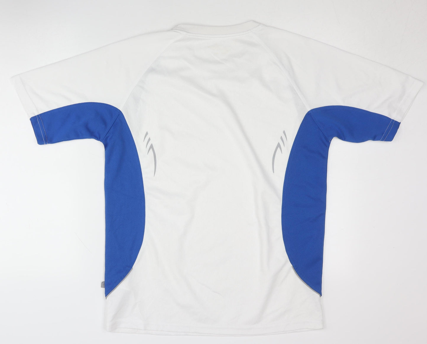 James Nicholson Men's White and Blue T-Shirt, Size L