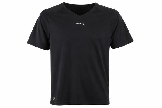 Front view of Kalenji Men's Black M Running T-Shirt Lightweight