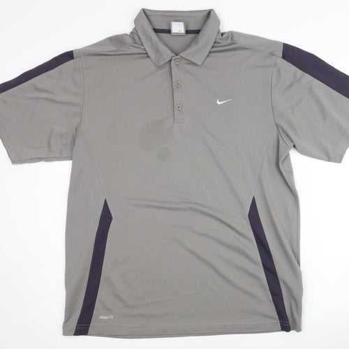 Nike Grey Polo Men's 2XL Activewear Sports Top