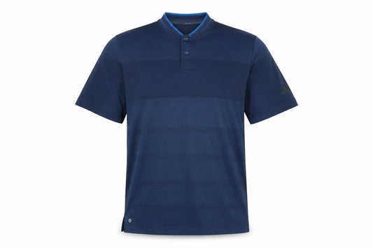 Front view of Adidas Men's Blue Polo Shirt S Lightweight Recycled