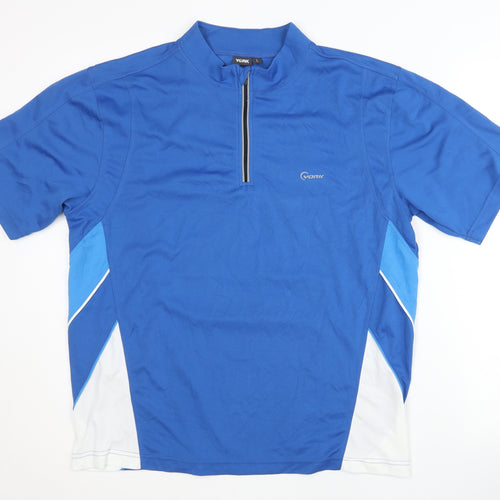 York Men's Blue Cycling Polo Jersey Size L