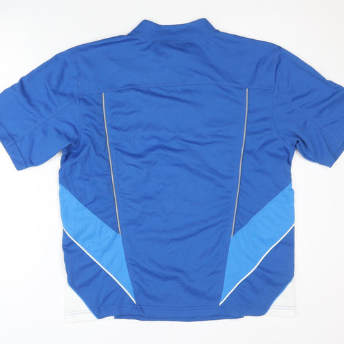 York Men's Blue Cycling Polo Jersey Size L