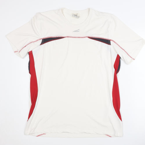 TCM Men's White Red Colourblock T-Shirt L