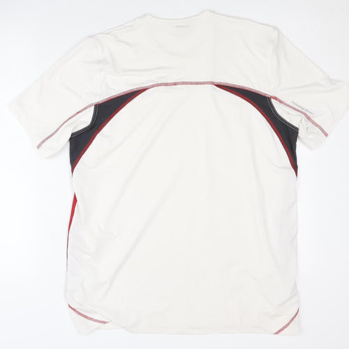 TCM Men's White Red Colourblock T-Shirt L