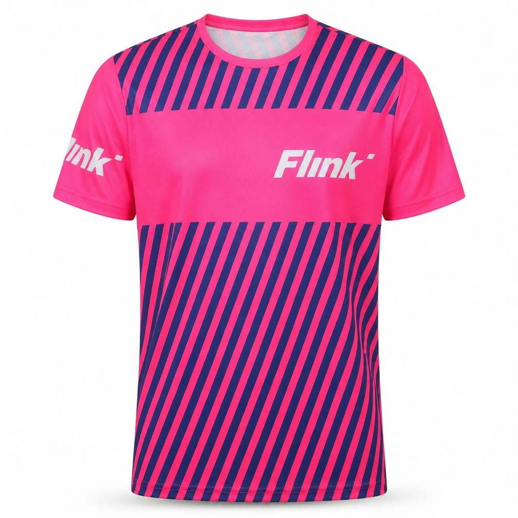 Flink Men's Pink Striped T-Shirt, Size S, Activewear