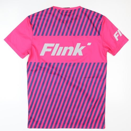 Flink Men's Pink Striped T-Shirt, Size S, Activewear