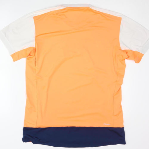 Adidas Men's Orange Gym T-Shirt, Size M, Moisture Wick