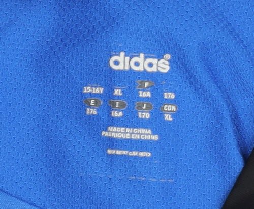 Adidas Teens Blue T-Shirt XL Gym Training Sportswear