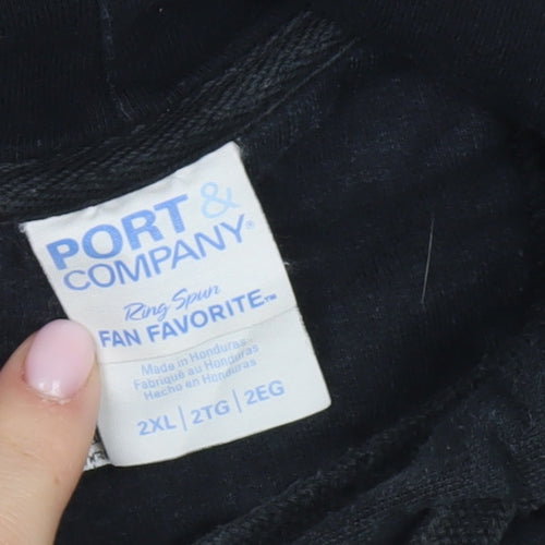 Port & Company Men's 2XL Black Graphic Hoodie