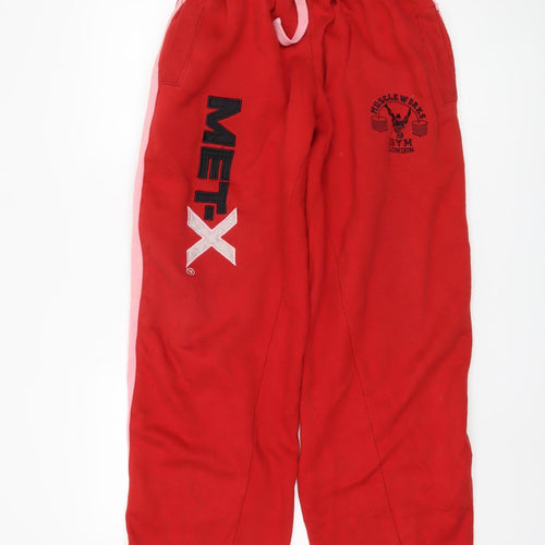 MET-X Women's Red Jogger Trousers Size L, Casual Sporty