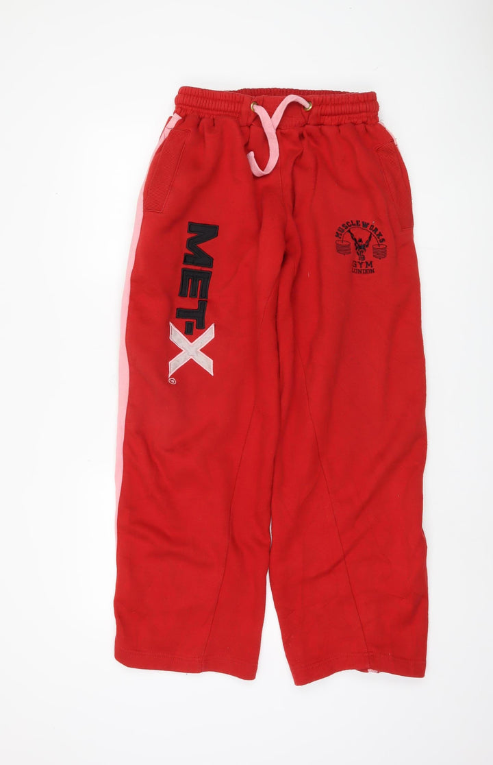 MET-X Women's Red Jogger Trousers Size L, Casual Sporty
