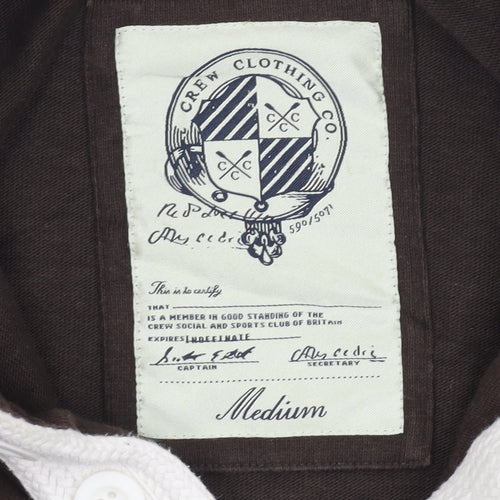 Crew Clothing Men's Brown Long Sleeve Polo - Size M