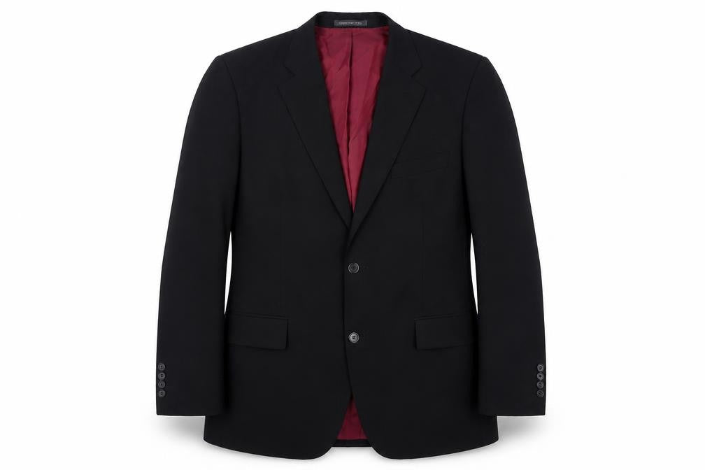 Front view of Greenwoods Elite Men's Black Blazer 42R Single-Breasted