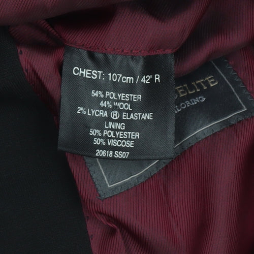 Greenwoods Elite Men's Black Blazer 42R Single-Breasted