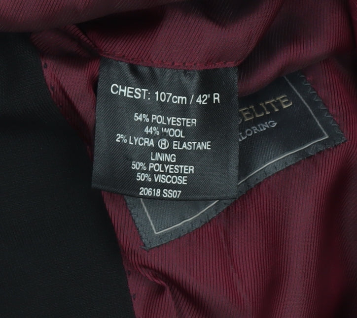 Greenwoods Elite Men's Black Blazer 42R Single-Breasted