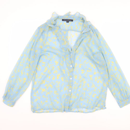 French Connection Women's Blue Floral Blouse Size 8