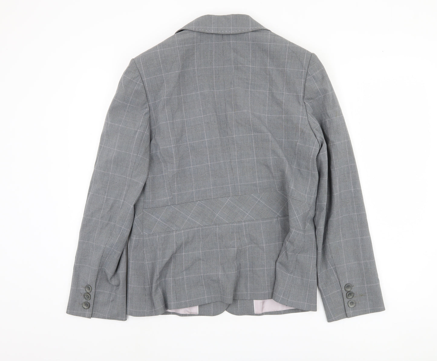 Next Women's Grey Plaid Blazer Size 16 Regular Fit