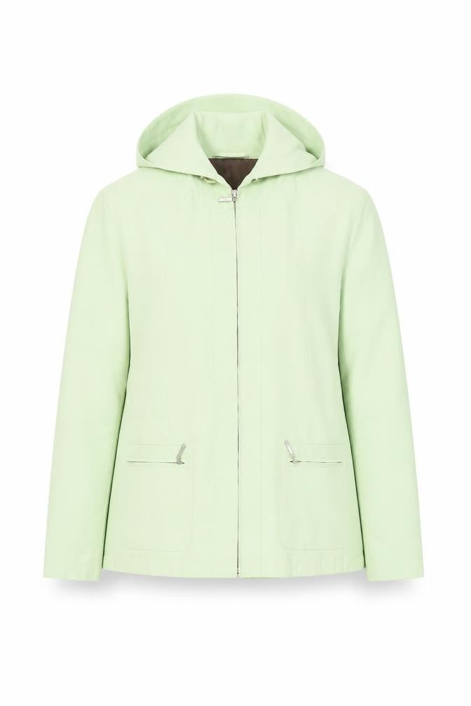 Front view of Berkertex Women's Green Hooded Jacket, size 12