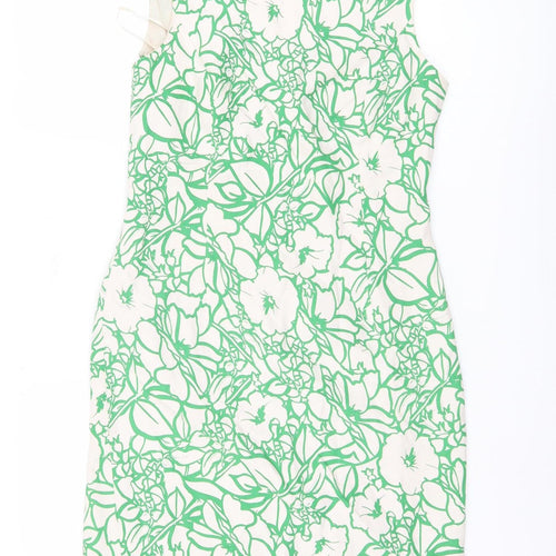 Kaliko Women’s Green Floral Sheath Dress, Size 4, V-Neck