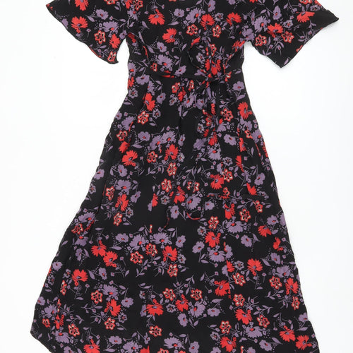 Nomads Women's Black Floral Midi Dress Size 10