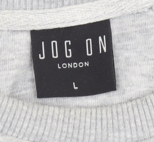 Jog On London Men's Grey Pullover Sweatshirt, Size L