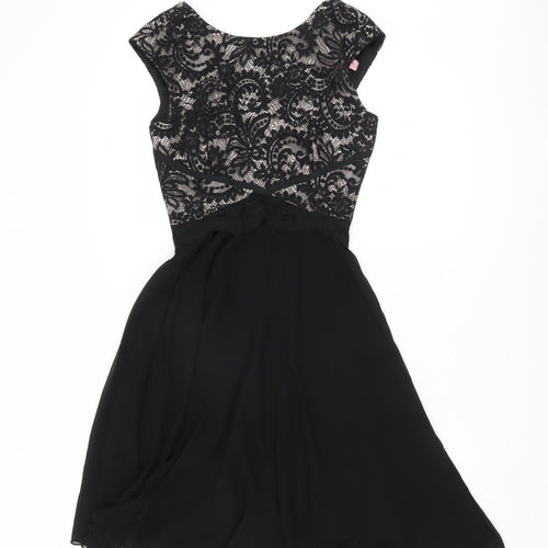 Elise Ryan Women’s Black Lace V-Neck Dress, Size 8
