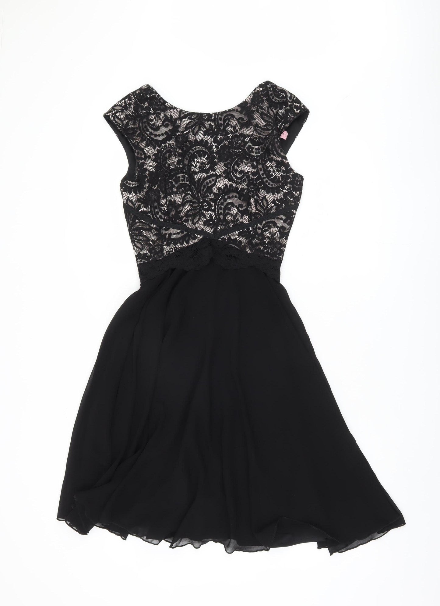 Elise Ryan Women’s Black Lace V-Neck Dress, Size 8