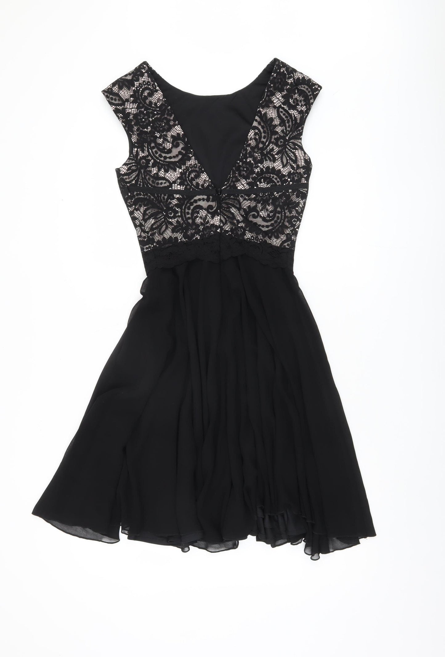 Elise Ryan Women’s Black Lace V-Neck Dress, Size 8