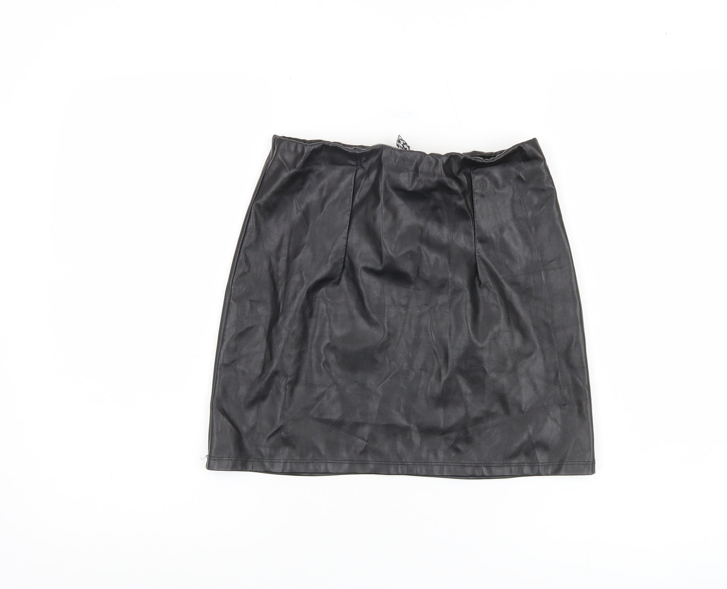 ASOS Women's Black Skirt UK 8 in Faux Leather