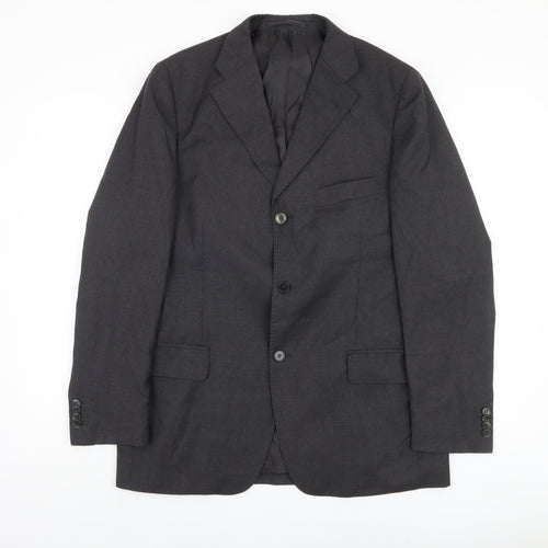 Confitalia Men's Black Blazer, Size 40, Elegant Business Wear