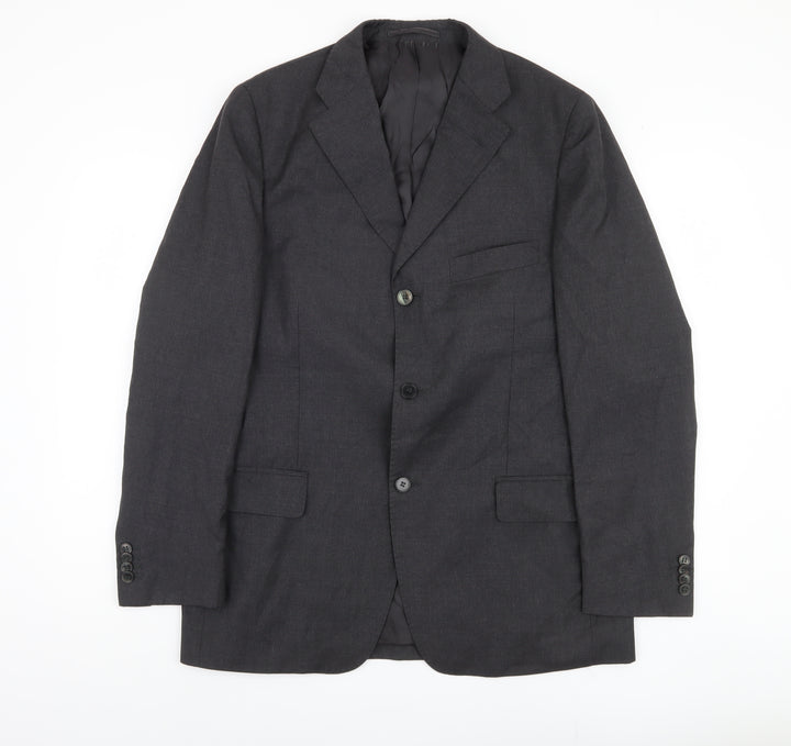 Confitalia Men's Black Blazer, Size 40, Elegant Business Wear