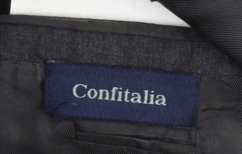 Confitalia Men's Black Blazer, Size 40, Elegant Business Wear